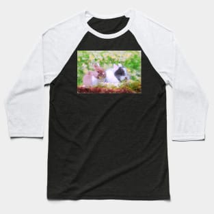 Springtime Bunnies Impressionist Painting Baseball T-Shirt